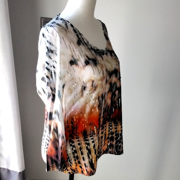 Multi-coloured sequined blouse, medium - Picture 2 of 9